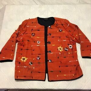 Vintage 90s Allure floral print jacket pit to pit‎ 28 inches